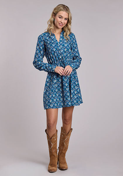 Women Horses & Flowers Printed Rayon Dress