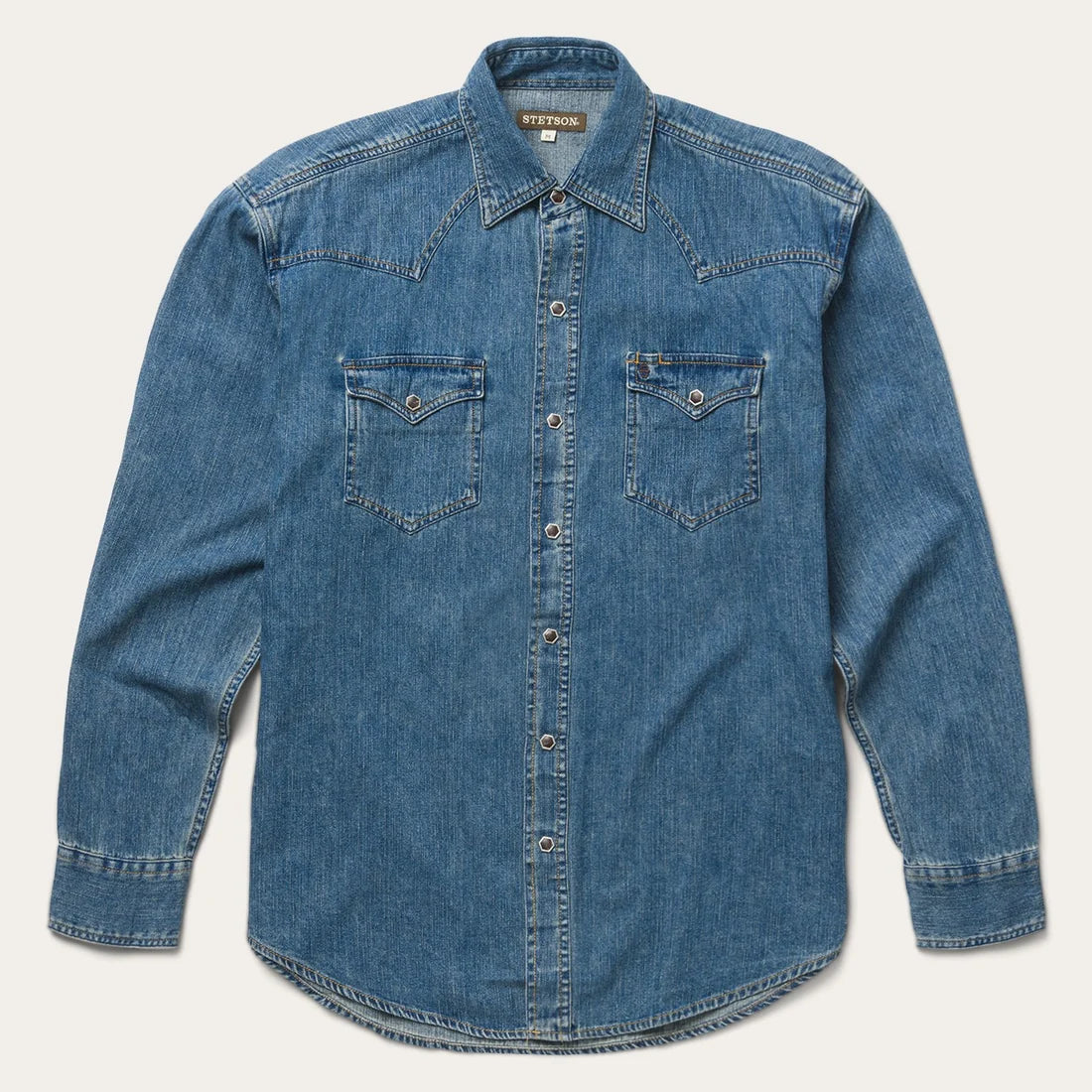 Stetson Men's Darkwash Denim Onyx Snap Long Sleeve Shirt