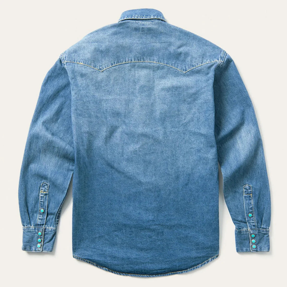 Stetson Men's Denim Turquoise Snap Long Sleeve Shirt