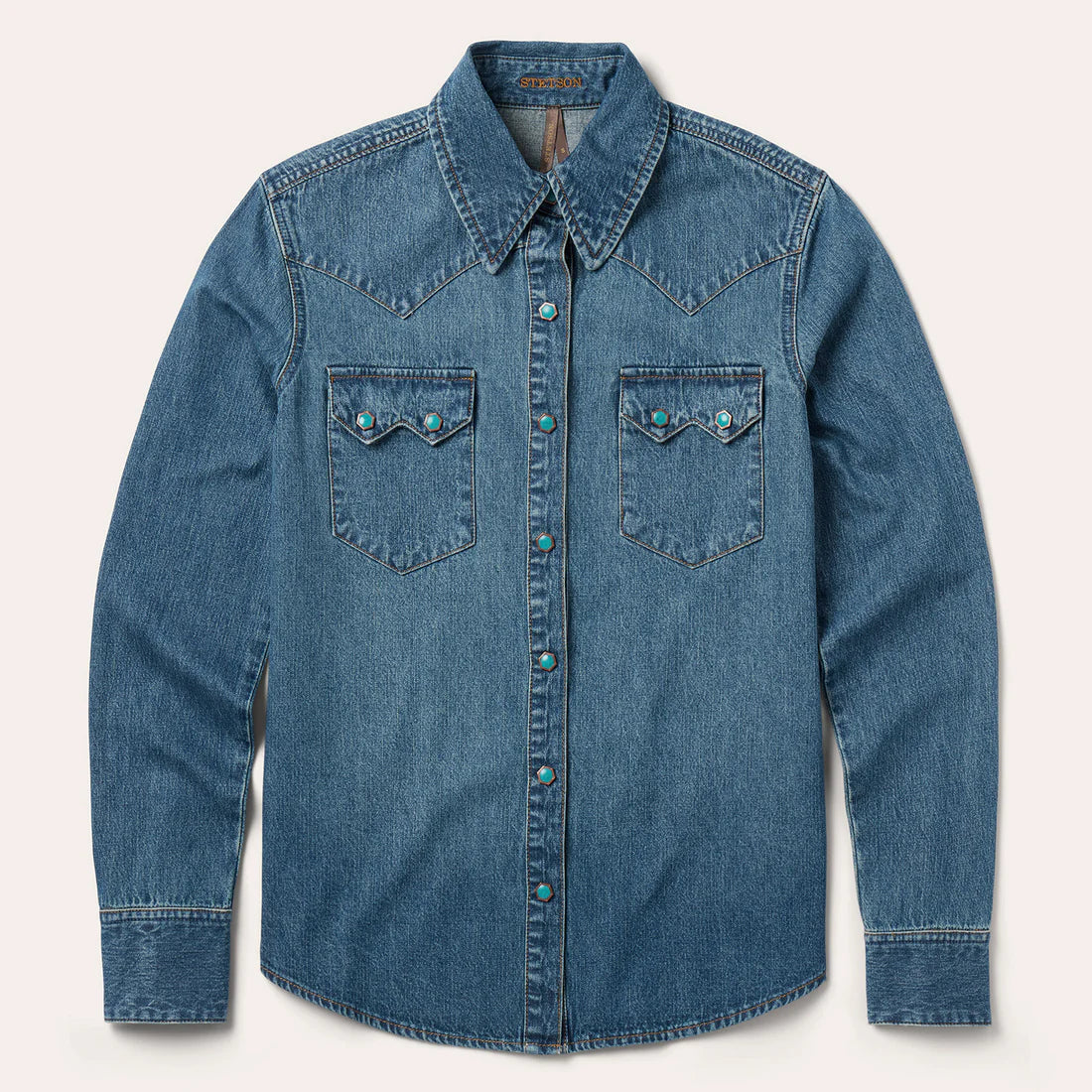 Stetson Women's Turquoise Snap Denim Long Sleeve Shirt