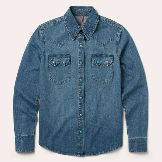 Stetson Women's Turquoise Snap Denim Long Sleeve Shirt