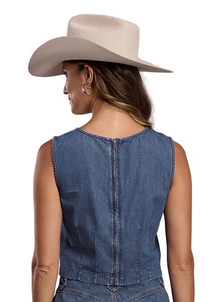 Stetson Women's Denim Structured Sleeveless Blouse