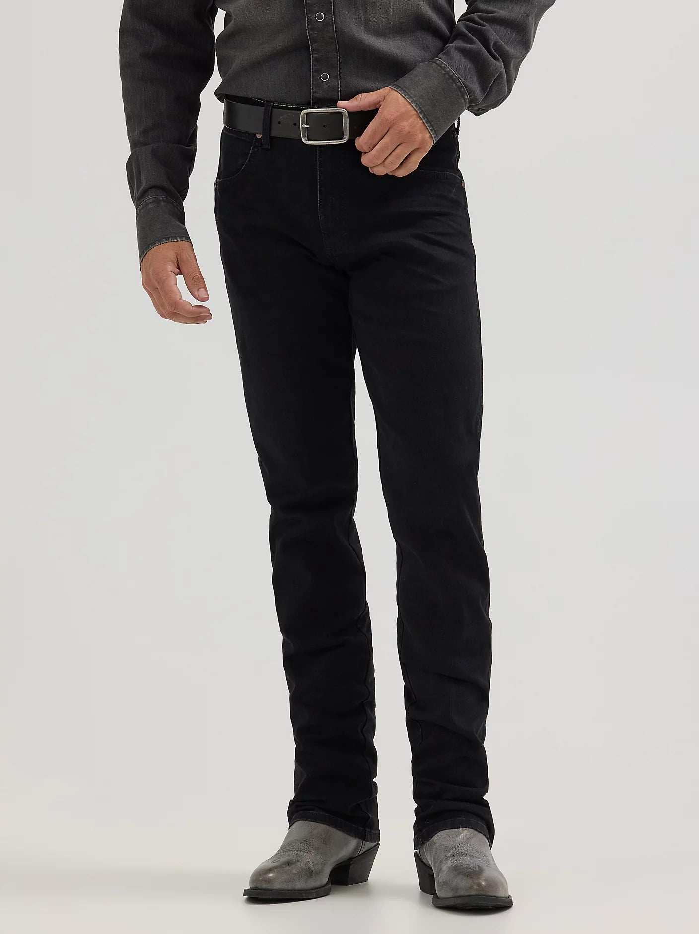 Wrangler Men's Black Retro Slim Straight Jeans