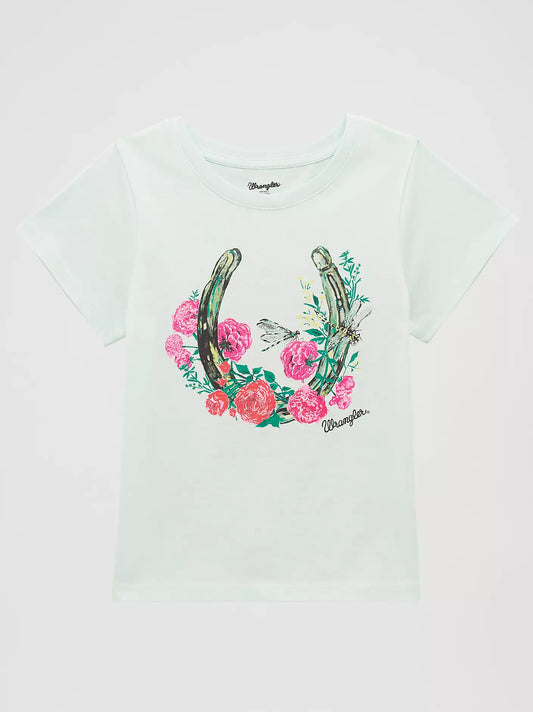 Wrangler Kid's Light Green Floral Tee Shirt