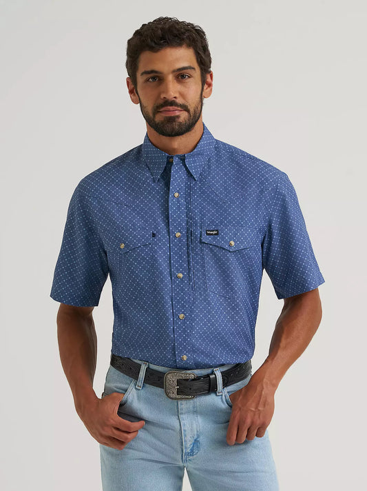 Wrangler Men's ATG Blue Pearl Snap Shirt