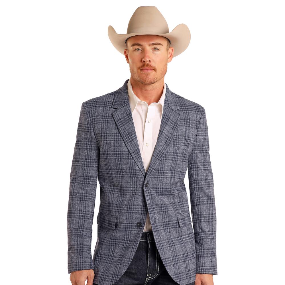 Rock & Roll Blue Plaid Sports Coat