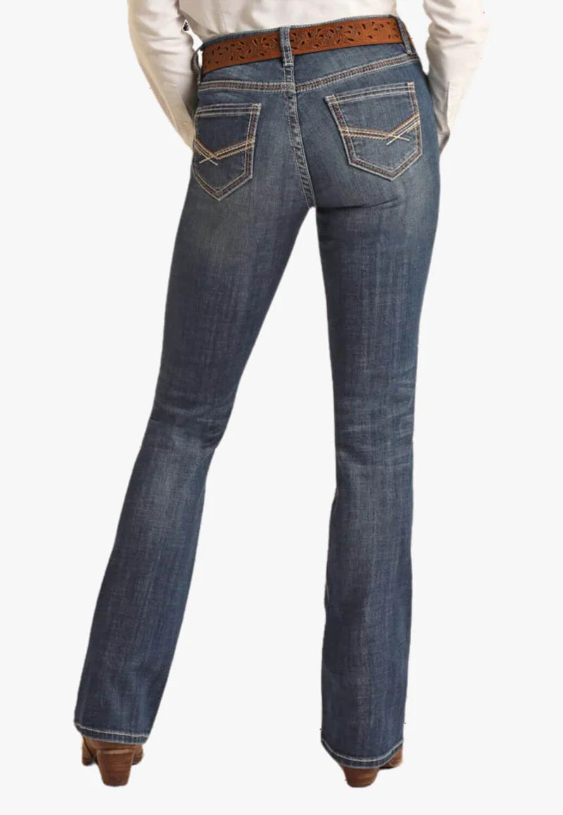 R&R Women's Medium Vintage Riding Boot Cut Jean