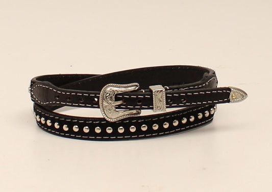 Twister Black 3/8 Calf Hair Hatband