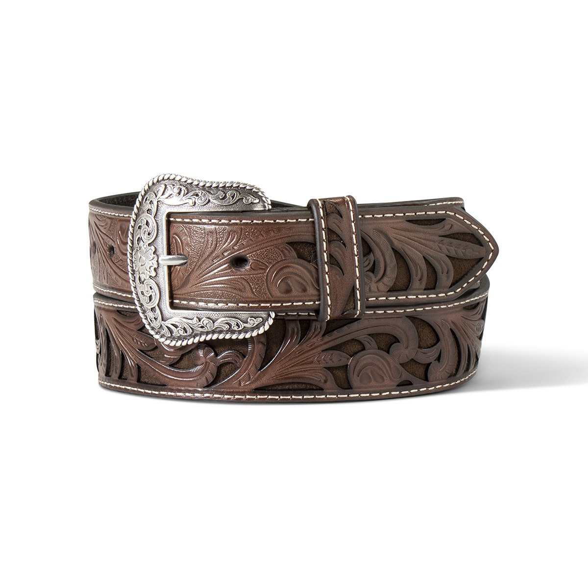 Ariat Women's Western Floral Embossed Leather Belt