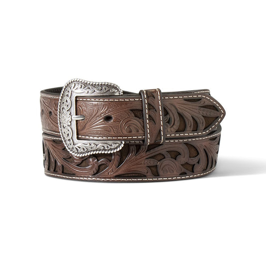 Ariat Women's Western Floral Embossed Leather Belt