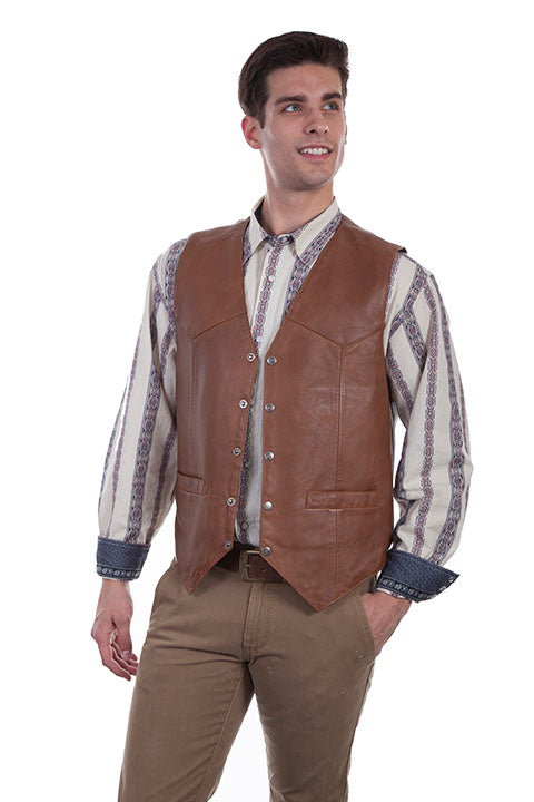 Scully Leather Western Yoke Vest