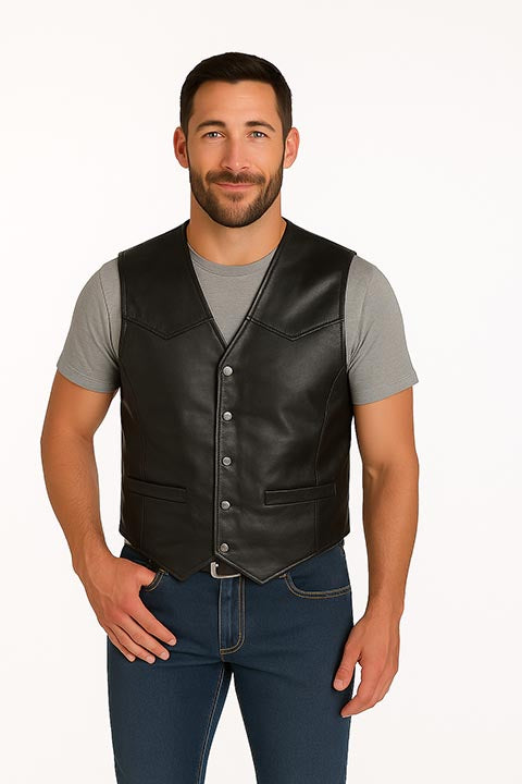 Scully Black Western Yoke Vest