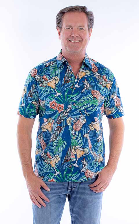 Scully Cocktails Short Sleeve Button Up Shirt