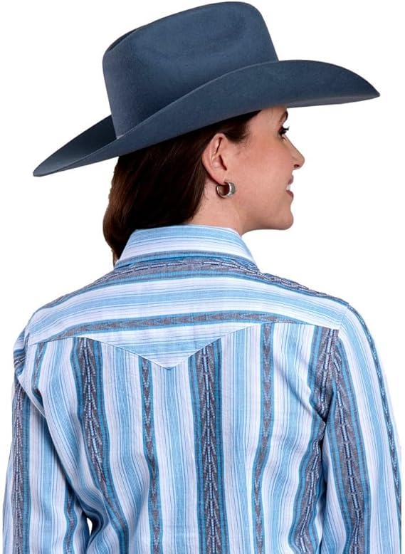 Roper Women's Blue Plaid Snap Long Sleeve Shirt