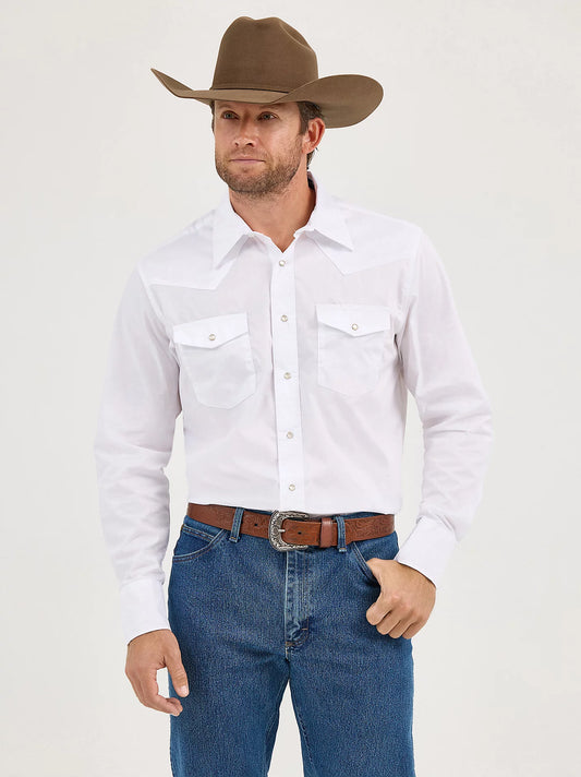 Wrangler Western Snap Solid Long Sleeve Shirt