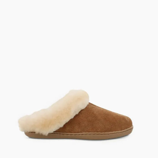 Minnetonka Women's Tan Sheepskin Slide Slippers