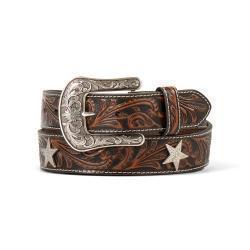 Ariat Women's Brown Western Star Concho Embossed Belt