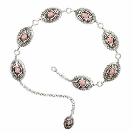 Ariat Women's Oval Concho Pink Belt