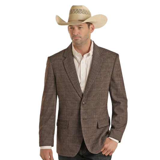 R&R Brown RRD Brown Plaid Sports Coat