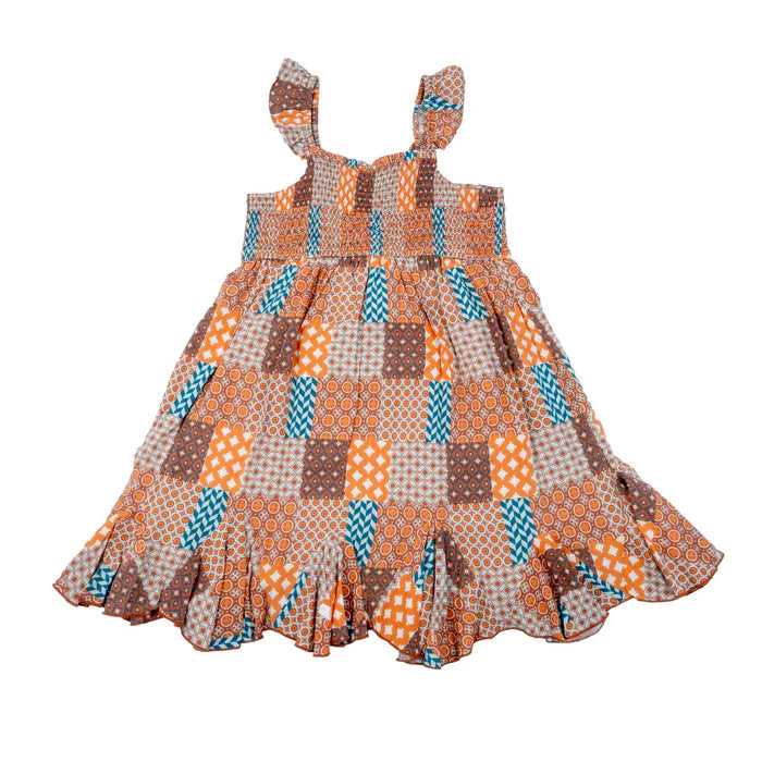 Rock & Roll Girl's Rust Patch Print Mini Dress