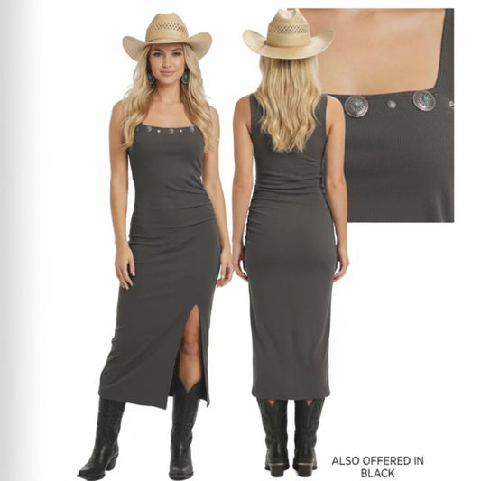 Rock & Roll Women's Black Ruched Side Dress