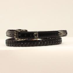 Twister Hatband 3/8" Laced Smth Tabs Black