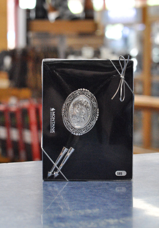 Southwestern Rancher's Bolo Tie in Antiqued Silver