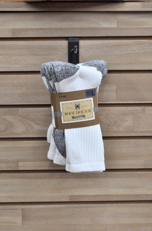 Super Crew 3 Pack White Socks