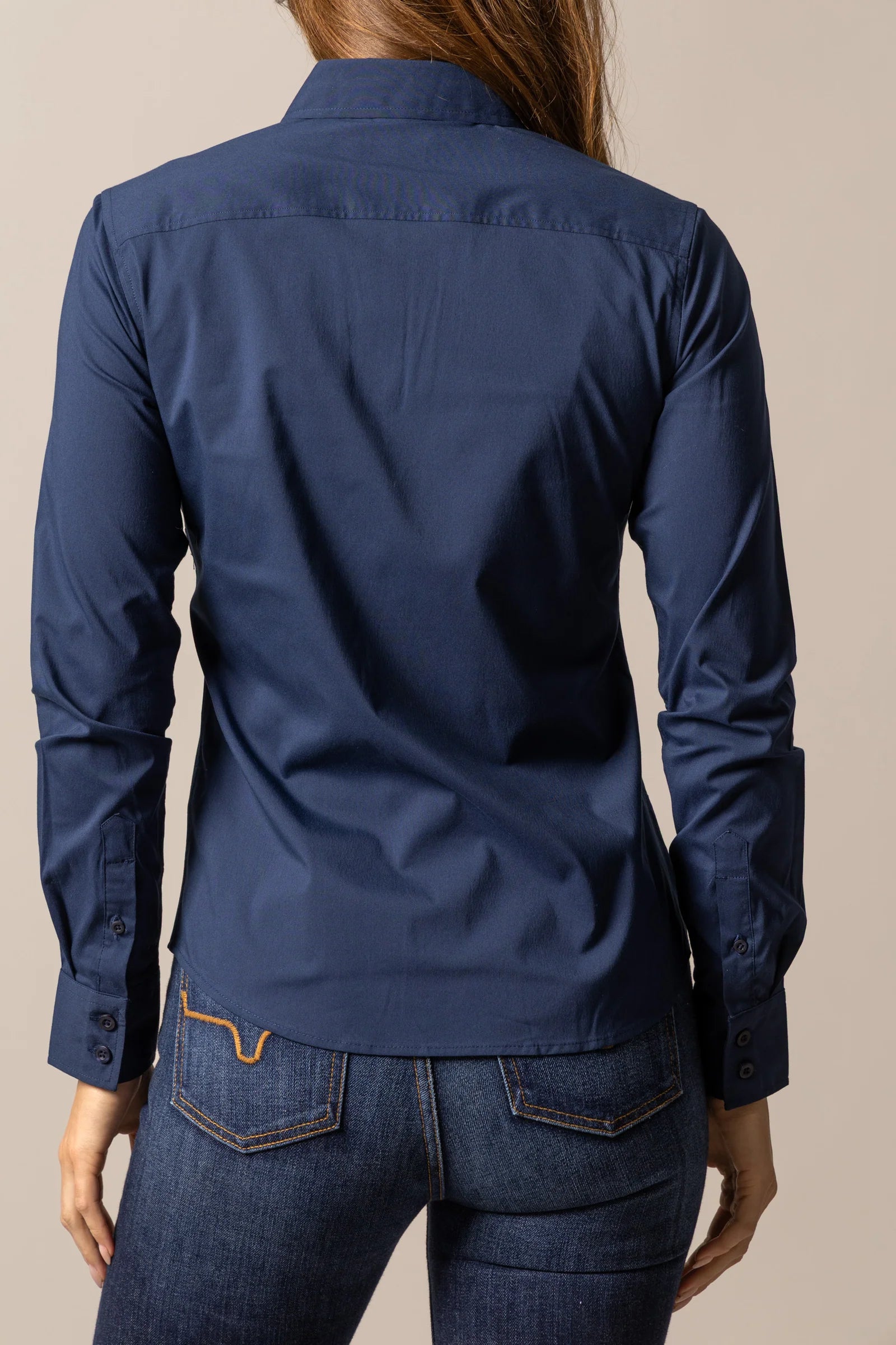 Ladies  Kimes Navy KR Team Button Long Sleeve Shirt