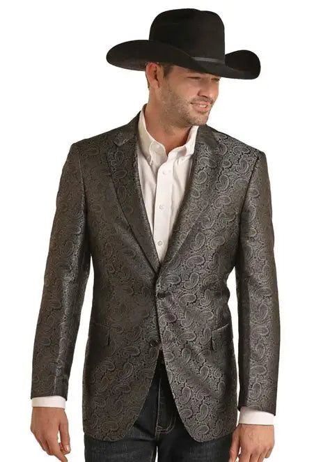 Rock & Roll Silver/Black Paisley RRD Jacquard Sports Coat