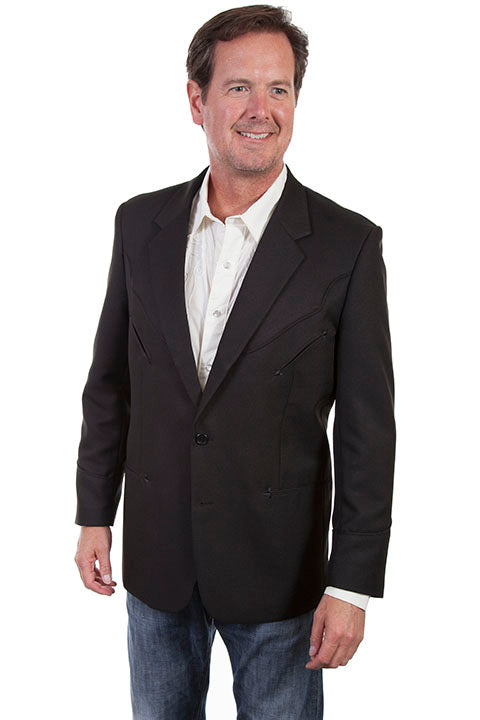 Scully Black With Black Piping Sports Coat