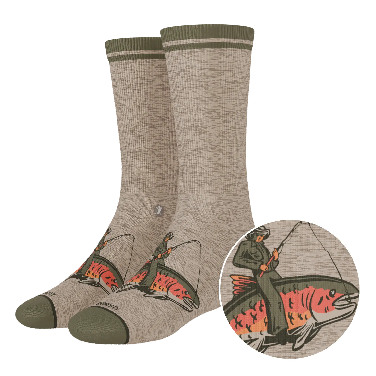 Shinesty Crew Socks "The Rowdy Angler"