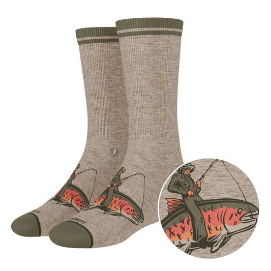 Shinesty Crew Socks "The Rowdy Angler"