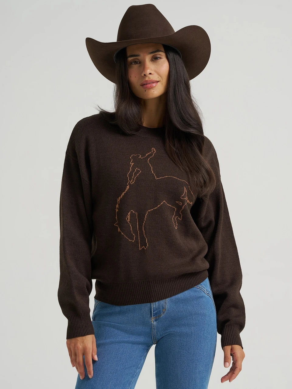 Wrangler Women's Brown Bronc Riding Sweatshirt