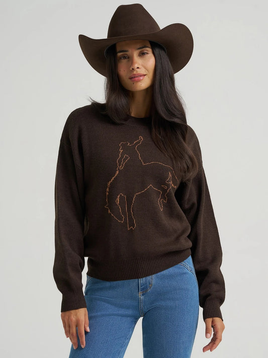 Wrangler Women's Brown Bronc Riding Sweatshirt
