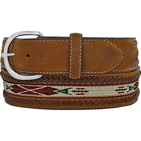 Tony Lama Men's LACE EDGE RIB Belt