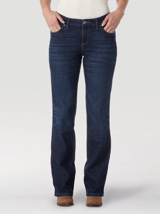 Wrangler Women's Ultimate Riding Q-Baby Mid Rise Boot Cut Jean