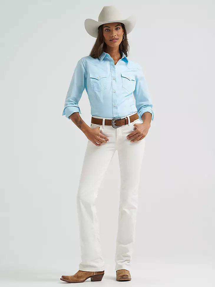 Wrangler Women's White Q-Baby Ultimate Riding Mid-Rise Jean (FINAL SALE)