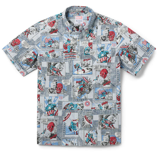 Reyn Spooner Marvel Captain America Button Short Sleeve Shirt