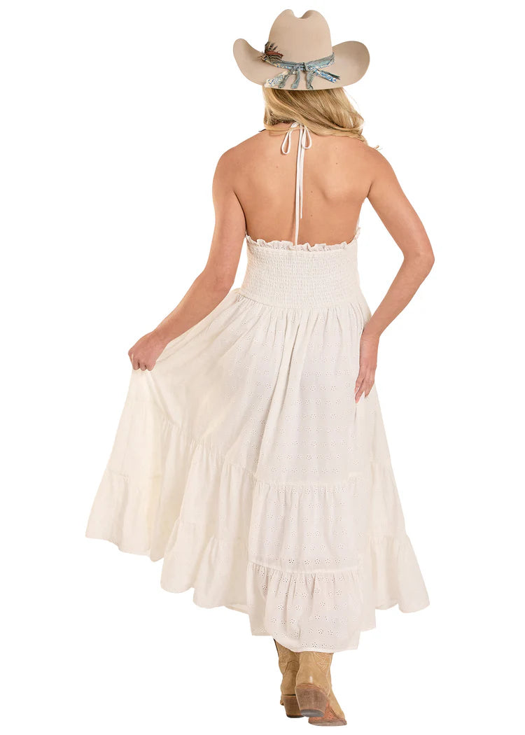 Rock & Roll Women's Rust Eyelet Maxi Dress