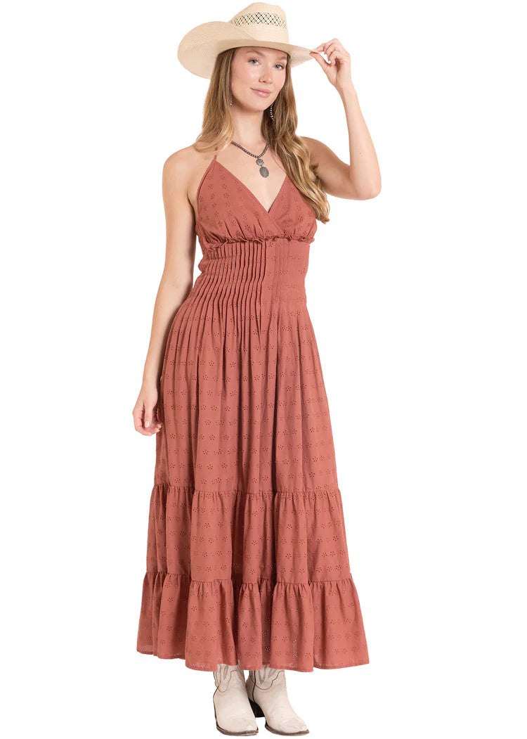 Rock & Roll Women's Rust Eyelet Maxi Dress