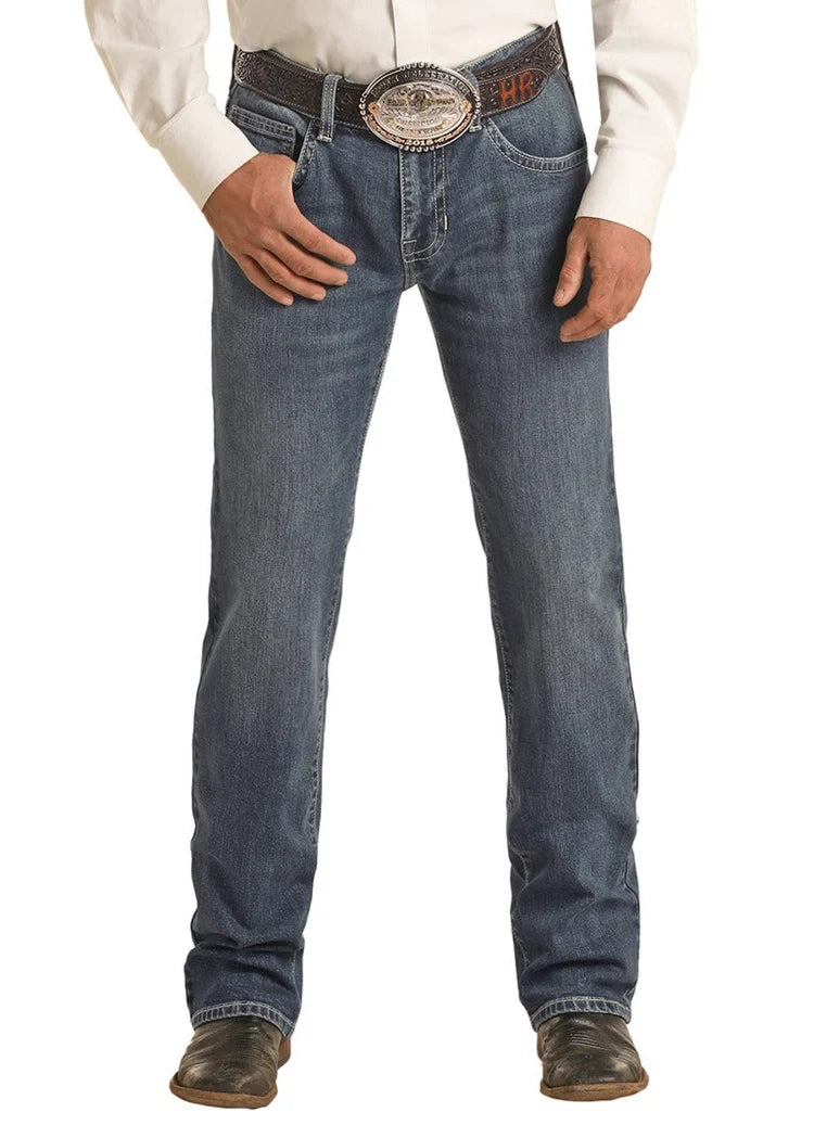 Rock & Roll Men's Medium Vintage 46 Slim Fit Straight Boot Cut Jean