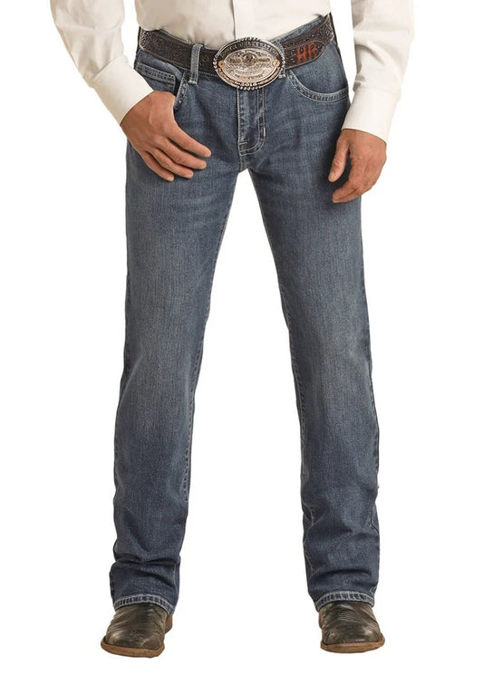 Rock & Roll Men's Medium Vintage 46 Slim Fit Straight Boot Cut Jean