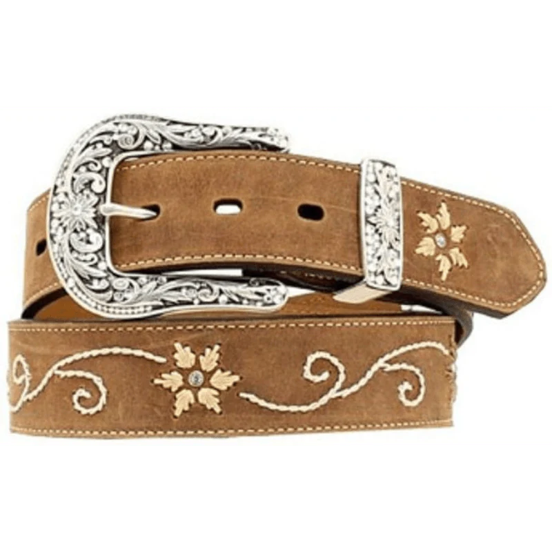 Nocona Women's Floral Rhinestone Embroidered Western Belt