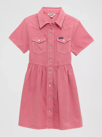 Wrangler Girl's Denim Pink Dress