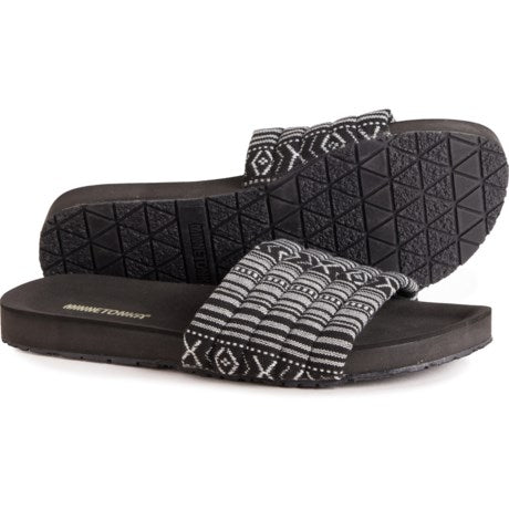 Minnetonka Black Stripe Sandal