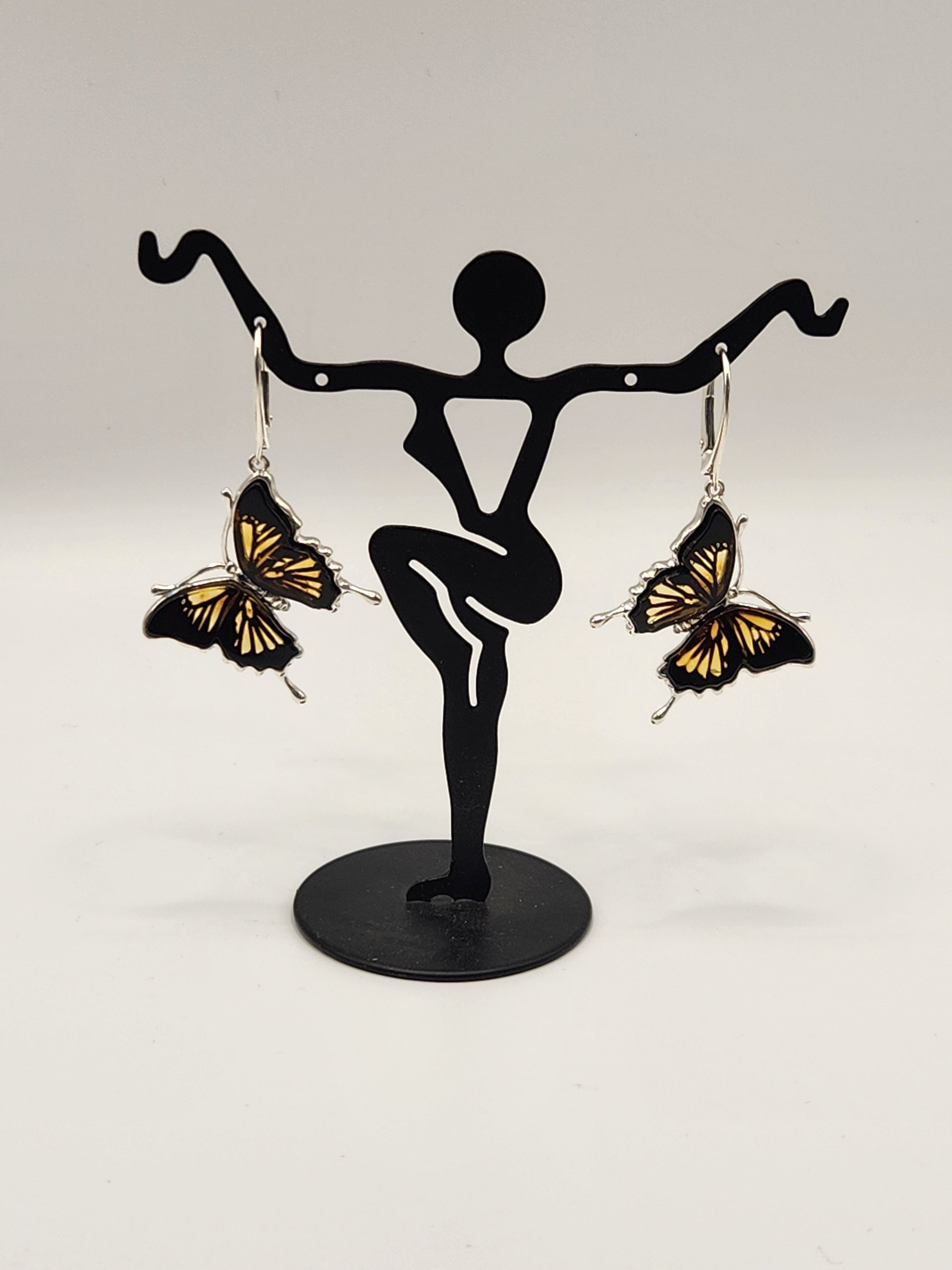 Amber Butterfly Amberman Earings