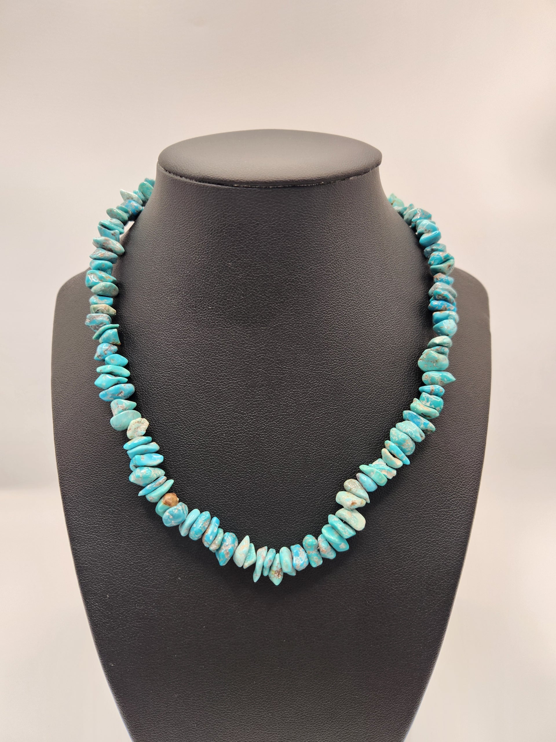 Turquoise Small Chunk Silver Sun Jewelry Choker Necklace