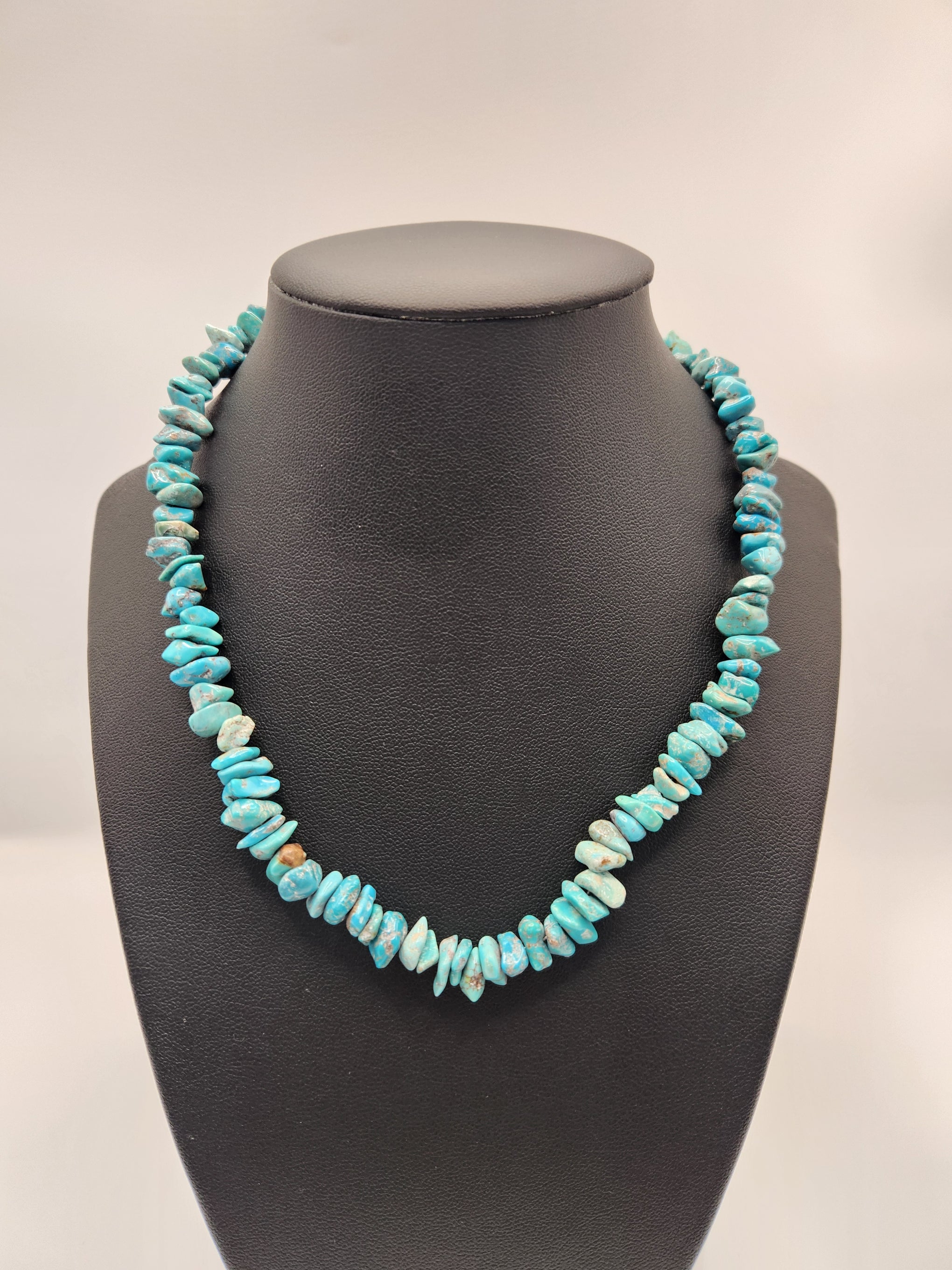 Turquoise Small Chunk Silver Sun Jewelry Choker Necklace