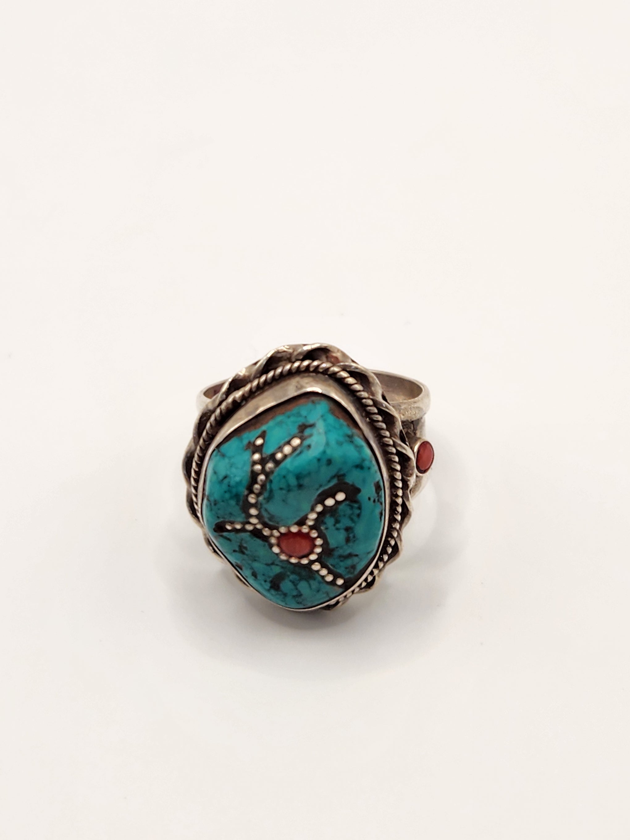 Turquoise Sterling Silver Ring Sz 9 #TR9